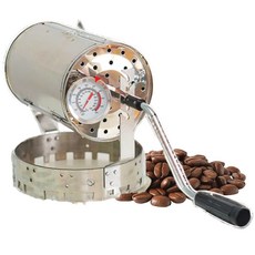 레트로빈 온도계포함 로스팅기계 수동 자동 커피 원두 로스터기 볶는기계, 1개, 우드핸드수동