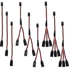 8 PCS JSTY 커넥터 3 핀 JST 플러그 스플리터 서보 암수 Y 와이어 케이블 병렬 RC 연장 코드 핏 JR 후타바 비행기 자동차 혼합 12 x 4, Mixed 123 x 3