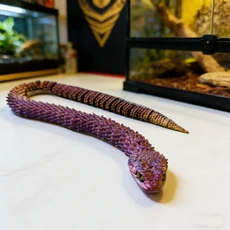 비브랜드 3D 프린팅된 움직이는 관절 뱀 피젯 토이 피규어 시뮬레이션 사무실 책상 장식품, 01 Colorful-30cm