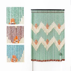 나무 구슬 문발 목각발 ( 창문발 현관문발 커튼 블라인드 공간분리 파티션 빈티지 홍콩 방꾸미기 레트로 소품 비즈발 거실 가리개 ), 2.  블루