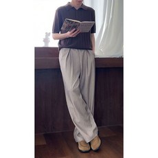 條紋休閒西裝褲 男 秋冬 垂感長褲