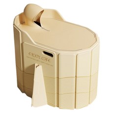 東日泡澡桶 便捷秒開恆溫大號浴缸 家用成人沐浴桶高深浴缸 半身沐浴桶 可摺疊免安裝, 鎏金歲月 保溫蓋款, 1個