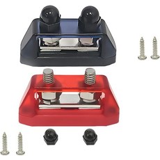 UHANBUT 2PCS 56 M8 버스 바 전원 분배 블록 250A 48V DC 듀얼 드 배터리 단자 접합부 자동차 해양 보트 레드 및 블랙 류용 범용 전기 연결 액세서리