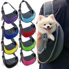 便攜式寵物外出包包 小狗包 貓咪包 寵物包 跨境斜挎寵物包外出包三明治網布透氣舒適軟狗狗貓咪單肩包泰迪, 1個, 深藍