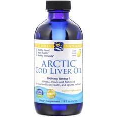 노르딕내츄럴스 아크틱 코드 리버 오일 1060mg 오메가-3, 1개, 237ml