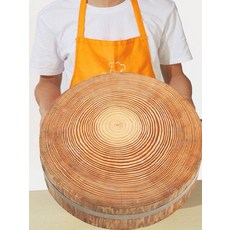 원형 나무 원목 두꺼운 엔드그레인 가정용 커팅 대형, 40 x 12 강철 링, 1개, 1L