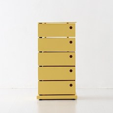 마켓비 ROTY 회전서랍장, 옐로우, 5개
