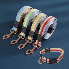 파스텔 목줄+리드줄 세트 애완견 반려견 산책 외출 야외활동 MM-10064, 옐로우M(10064-2), 1개