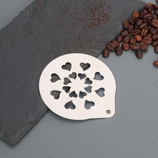 커피아트 라떼아트틀 스텐실 커피용품 모양내기 케이크, 1개, 1. 하트 플라워