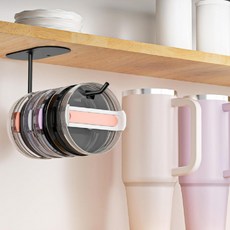 텀블러 뚜껑 컵뚜껑 정리 꽂이 주방 수납 거치대 카페 식당, 텀블러뚜껑정리대_대형블랙, 뚜껑정리대 대형블랙, 1개