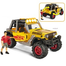 오프로드 캠핑 구조 지프 피규어 세트 사운드 라이트 기능