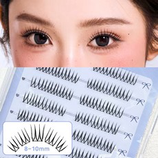 Winkii 대용량 인조 가닥속눈썹 U형 3in1 아이돌 포인트래쉬 자연스러운 속눈썹연장 8-10mm 100모, 1개, Blod/블랙라인