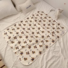 곰돌이 생리 방수 패드 매트 방수요 3size 침대 방수 이불 요, S