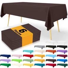 Homaxy 일회용 테이블 천으로 장식 54X108inch 야외 파티 저녁 직사각형 식탁보 완벽방수 플라스틱 커버, 01 CHINA, 02 54x108inch-1pcs