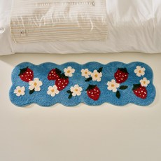 모던하우스 L 딸기와 꽃 발매트, 블루