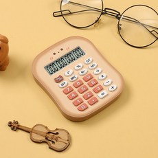 吐司麪包小計算器高顏值mini學生計算器學校中小學便攜百通計算機, 1個, 316咖色:如图