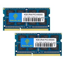 DDR3 1066MHz PC3-8500 2개 x4GB Sodimm 2Rx8 DDR3 1066 PC3-8500S 1.5V CL7 노트북 PC용 메모리