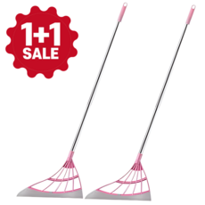 다용도 싹 쓸리는 실리콘 빗자루 먼지제거 스퀴지, 핑크, 2개