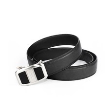 ELLE HOMME品牌自動扣皮帶/男士皮帶-粗框底皮中白金