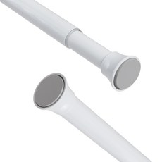 Vellichor 초강력 간편설치 길이조절 못 없이 25mm 무타공 압축봉 커튼봉, 화이트