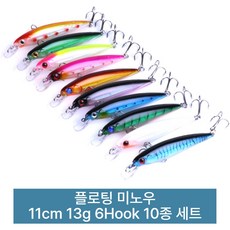 포스워백 루어 낚시 미끼 쏘가리 배스 송어 꺽지 하드베이트 플로팅 미노우 A20, 1개, 13g, 10종세트
