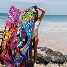 애니메이션 비치 수영 타월 흡 수건 선물 여행 캠핑, 1개, D. z7