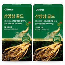 [정품] 산양삼 컷 골드 99%, 2개, 120정 2개, 120정