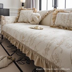 VANLUEE 沙發套罩 客廳家居 防滑, 1件, 45*45cm枕套芙柳花-咖色1件