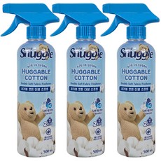 스너글 허거블 코튼 더블 소프트 섬유탈취제, 500ml, 3개
