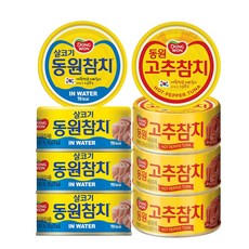 동원 참치 (워터 4P + 고추 4P), 8개, 100g