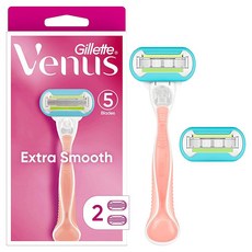 Gillette Venus 엑스트라 스무스 핑크 여성용 면도기 손잡이 + 리필 2개