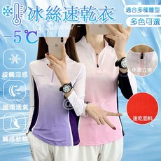 夏季戶外涼感速乾衣：涼感T恤/長袖冰絲/排汗衣，健身吸濕排汗長袖T恤 (台灣出貨)
