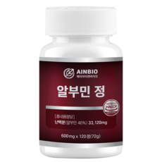 ainbio 고함량 알부민 아르기닌 프리미엄 벨기에산 난백분 기력회복에도움 4개월분 haccp, 1개, 120정
