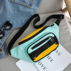 戶外運動多功能腰包男女士大容量斜跨腰包胸包防水防盜手機收錢包, 小清新+多隔層+【綠色】, 1個