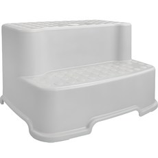 Budsia 防滑加寬圓點款雙層兒童腳凳, 灰色, 1個