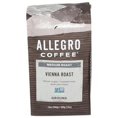 알레그로 커피 비엔나 로스트 분쇄 커피 340그램 Allegro Coffee Vienna Roast Ground Coffee 12 oz, 12온스(1팩)