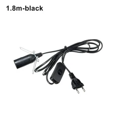 EU 전원 코드 케이블 E14 E27 소켓 램프베이스 펜던트 LED 행글 서스펜션 홀더 용 스위치 와이어 줄 포함, 02 1.8m black