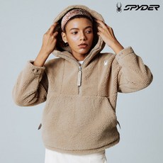 [스파이더] 여성 플리스 하프넥 아노락 후드 티셔츠 SPIWCNHD352WBEG 554783