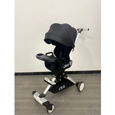 溜娃神器寶寶可坐可平躺雙向高景觀兒童遛娃嬰幼兒手推車遛娃神器, 黑色帶普通餐盤:1個