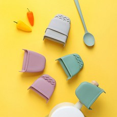 피유코 실리콘 식기세척기가능 주방장갑 냄비손잡이 오븐장갑 양손 2P세트, 와플그린