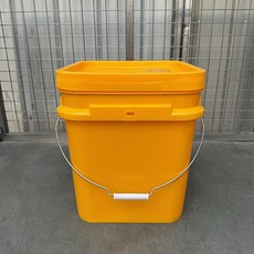 新品 發票含稅方形塑料桶帶蓋四方桶5/6/12/20/25陞大桶垃圾桶加厚全新料包裝桶釣魚桶食品級方形帶蓋水桶, 25陞深黃鐵提手, 1個