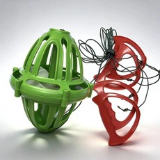 DIU 新款風扇拉力球兒童戶外拉力球兒童感統訓練親子互動益智遊戲室鍛, 1個, 綠色球【手柄紅色標準款】:雙人互動/風扇拉力球