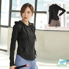 【BODYAIR】簡約小收腰連帽外套(瑜珈.運動.慢跑.透氣.舞蹈.運動外套)