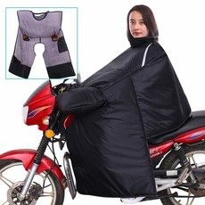 남성용 125cc 오토바이 방한 겨울용 윈드실드 커버 두꺼운 플리스 오토바이 방한 안감 양면 방수 따뜻한 무릎 패드 오토바이 방한 전신방한 방한커버 전신커버 스쿠터 방풍, 크로스 바디 블랙 플리스 등 보호대