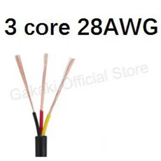 DC 전원 케이블 코어 USB 오디오 커넥터 신호 28 26 22 AWG 구리 피복 와이어 PVC 코드 소프트 전자 2464 2, 04 3core 28awg, 03 1m