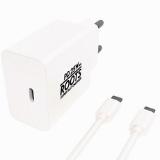 루츠 국내생산 PD 25W PPS C타입 초고속 충전기 + C TO C 1M 케이블포함, 화이트, 1개