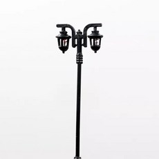 DIY LED 2구 피규어 가로등 모형 디오라마 미니어쳐 장식 소품 7cm