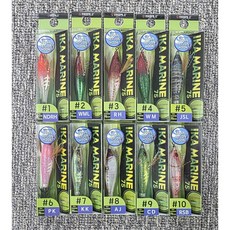 이카마린 틴셀 75 수평에기 UV 일본산 테프론훅 쭈꾸미 갑오징어 문어, 1세트, 7g, 1번-10번 색상별 각1개(10개)
