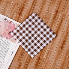 DIY 圓形樹脂座盤 飾品材料 託盤, 1個, 咖色布 擺臺配件