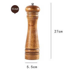 소금과 후추 분쇄기 조절 세라믹 분쇄기가있는 나무 향신료 고추 밀 주방 요리 도구, 1개